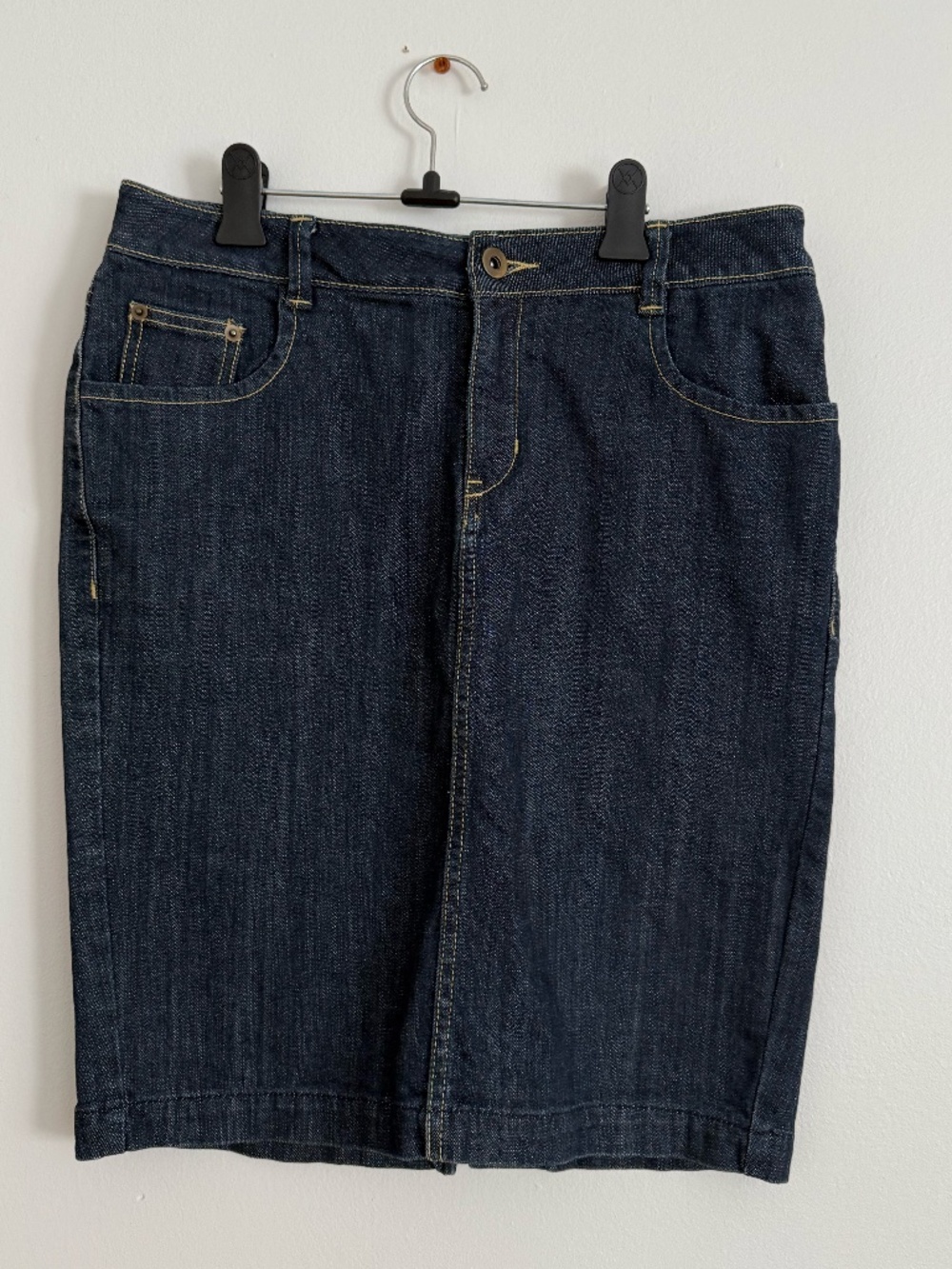 H&M 2000s Blue Jean Skirt | Classic Denim Cotton Spandex | Size M